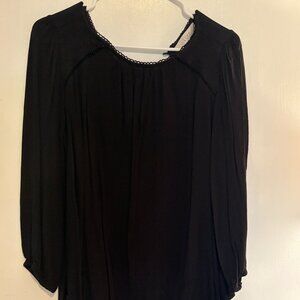 Loft Black Smock Blouse - S